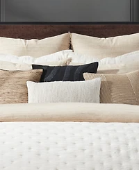 Donna Karan Home Embroidered Block Decorative Pillow, 11" x 22"