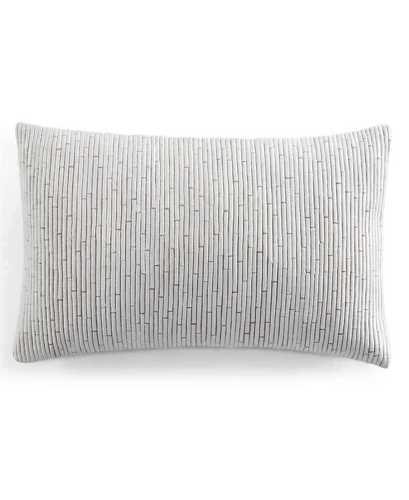 Donna Karan Home Embroidered Block Decorative Pillow, 11" x 22"