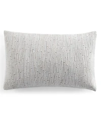 Donna Karan Home Embroidered Block Decorative Pillow, 11" x 22"