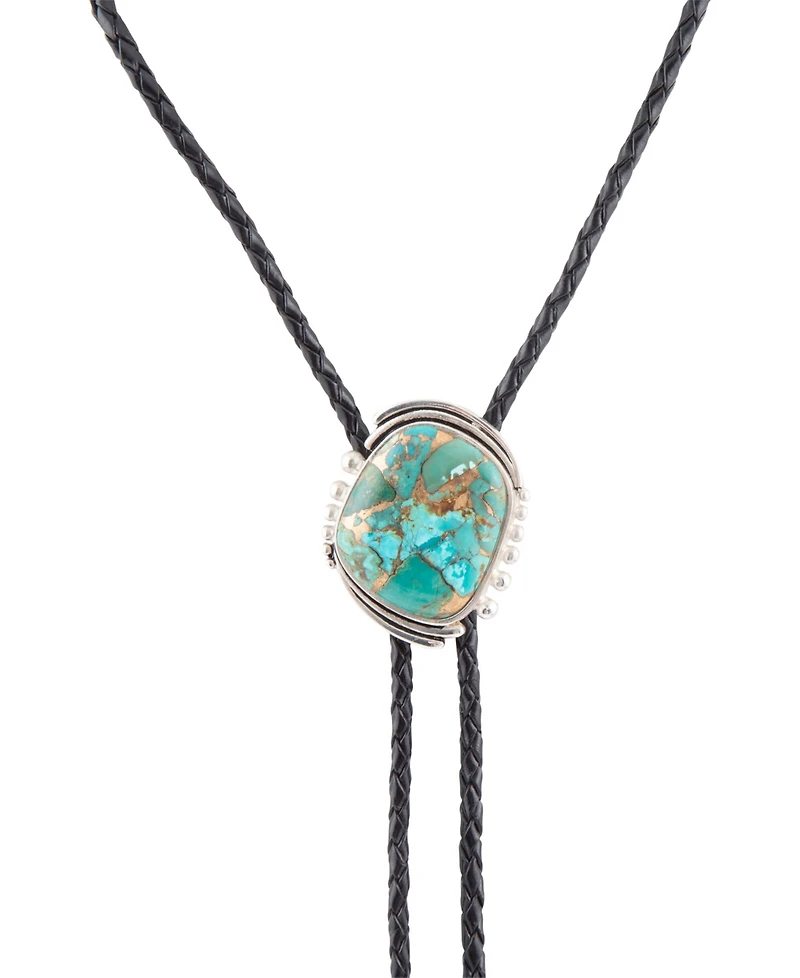 Barse Bolo Tie Blue Turquoise Sterling Silver Abstract Necklace