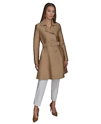 Donna Karan New York Women's Double-Breasted Skirted Trench Coat