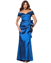 Xscape Women's Taffeta Off-The-Shoulder Sweetheart Gown