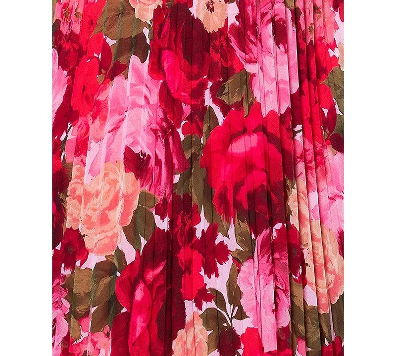 Xscape Plus Size Floral Off-The-Shoulder Pleated Gown