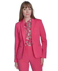 Tommy Hilfiger Women's Scuba Peak-Lapel Long-Sleeve Blazer
