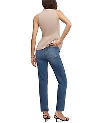 Good American Women's Boy Straight-Leg Cropped Jeans