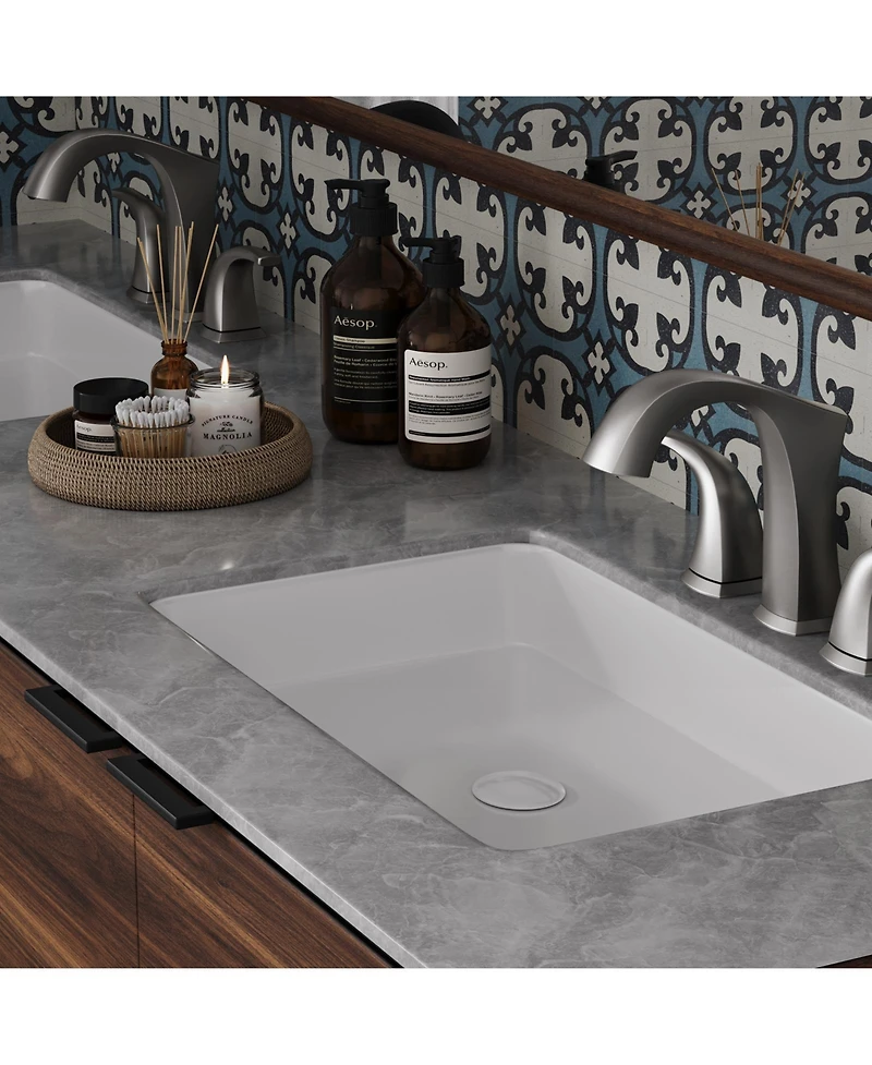 8 in. Widespread Double Handle Black Bathroom Faucet