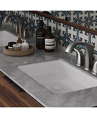 8 in. Widespread Double Handle Black Bathroom Faucet