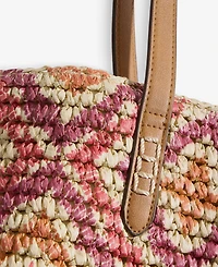Style & Co Extra-Large Geo Pattern Straw Tote, Exclusively at Macy's