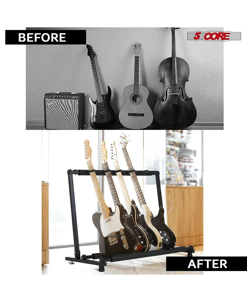 5 Core Guitar Rack Stand • Multi Guitars Holder Storage Stands for Acoustic Electric and Bass Soporte Para Guitarra