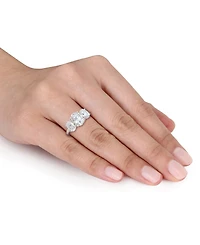Macy's Moissanite Three Stone Ring (4 ct. t.w.) in Sterling Silver