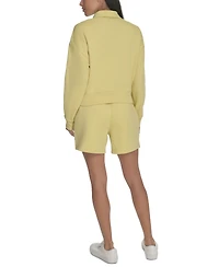 Calvin Klein Women's French Terry Collared Half-Zip Pullover Top