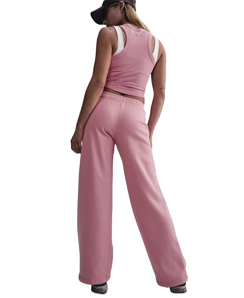 Nike Sportswear Women's Club Fleece Mid-Rise Wide-Leg Logo Pants