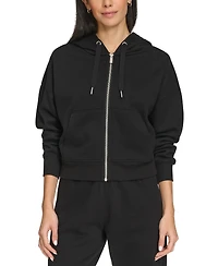 Calvin Klein Women's Fleece Crop Zip-Front Long-Sleeve Hoodie