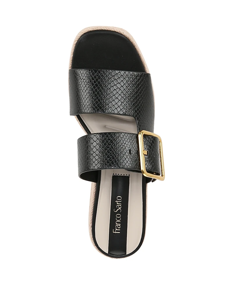 Franco Sarto Women's Taziana Open Square Toe Espadrille Slide Platform Sandals