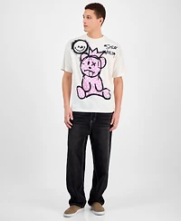 SmileyWorld Men's Pink Bear Regular-Fit Graphic T-Shirt