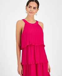 Robbie Bee Women's Round-Neck Sleeveless Tiered Dress