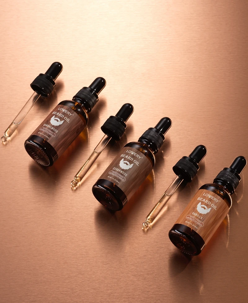 Lovery Men's 3-Pc. Nourishing & Moisturizing Beard Oil Gift Set