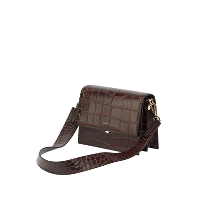 Jw Pei Mini Flap Croc Crossbody Bag