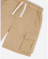 Deux par Deux Baby Boys Parachute Cargo Pocket Shorts Light Beige