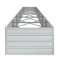 Garden Raised Bed 236.2"x31.5"x17.7" Galvanized Steel Silver