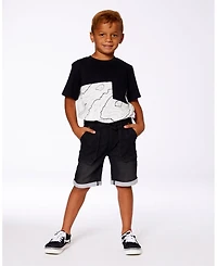 Deux par Baby Boys French Terry Denim Short Black Jeans