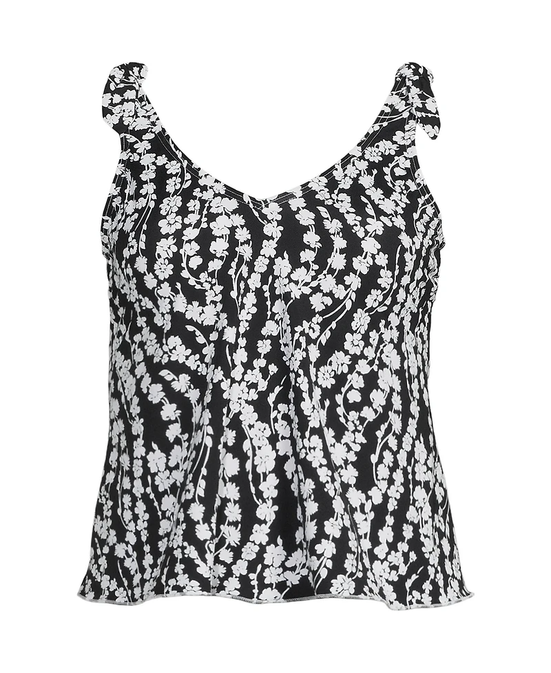 Lands' End Petite Tie Shoulder Flutter Tankini Top