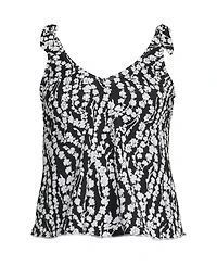 Lands' End Petite Tie Shoulder Flutter Tankini Top