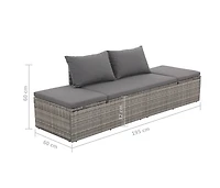 Patio Bed Gray 76.8"x23.6" Poly Rattan