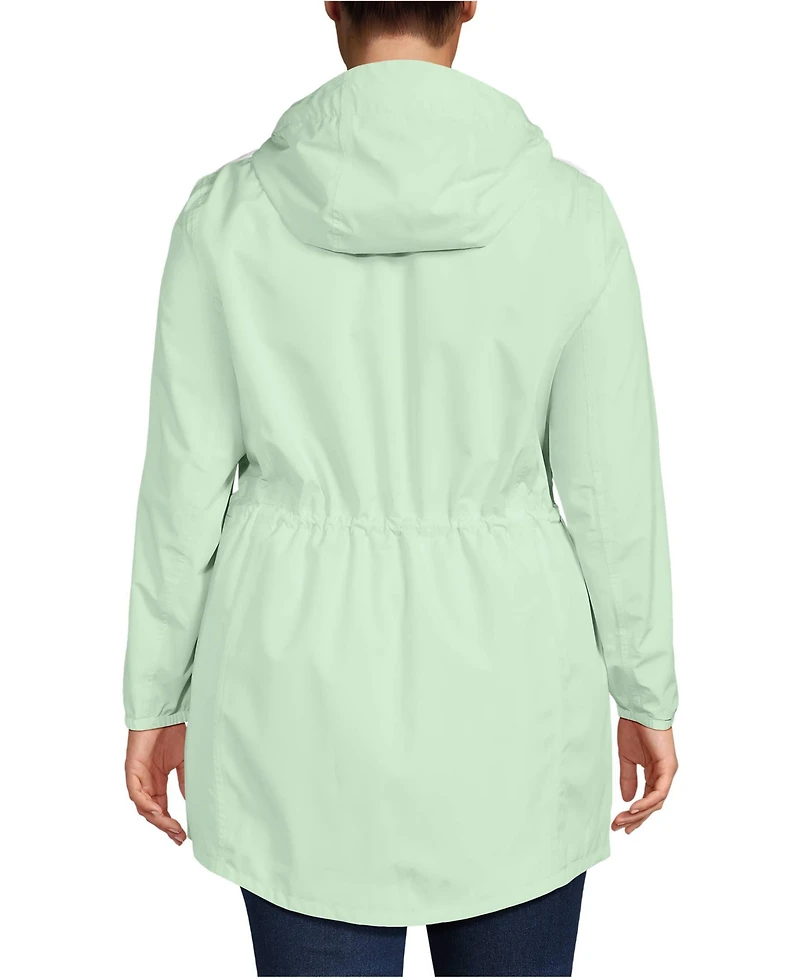 Lands' End Women's Plus Squall Packable Waterproof Raincoat