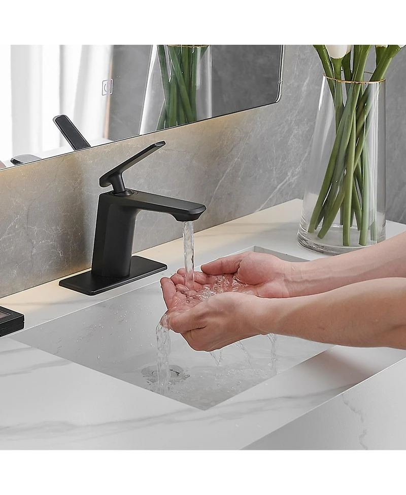 Waterfall Single Hole Single-Handle Low-Arc Bathroom Faucet