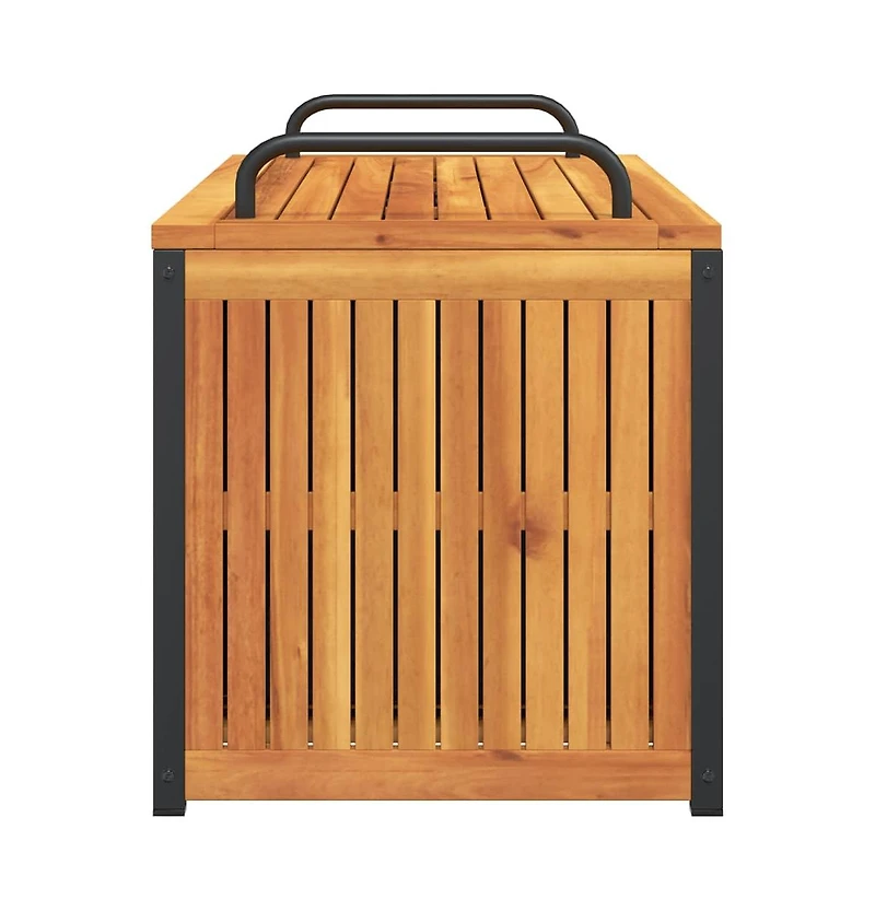Patio Cushion Box 43.3"x17.7"x16.5"/20.9" Solid Wood Acacia and Steel