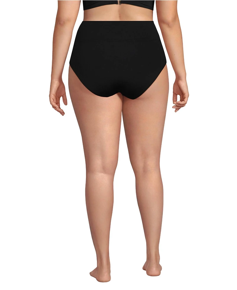 Lands' End Plus Pinchless High Waisted Bikini Bottoms