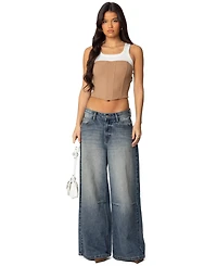 Edikted Womens Ila Contrast Layered Corset