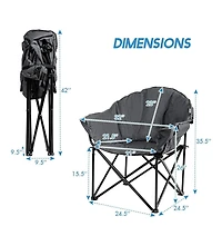 Folding Camping Moon Padded Chair with Carrying Bag