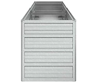 Garden Raised Bed 63"x15.7"x17.7" Galvanized Steel Silver