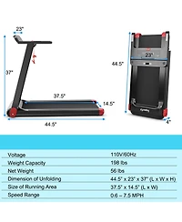 Gymax Electric Folding Treadmill Portable Cardio Running Machine w/ App Control