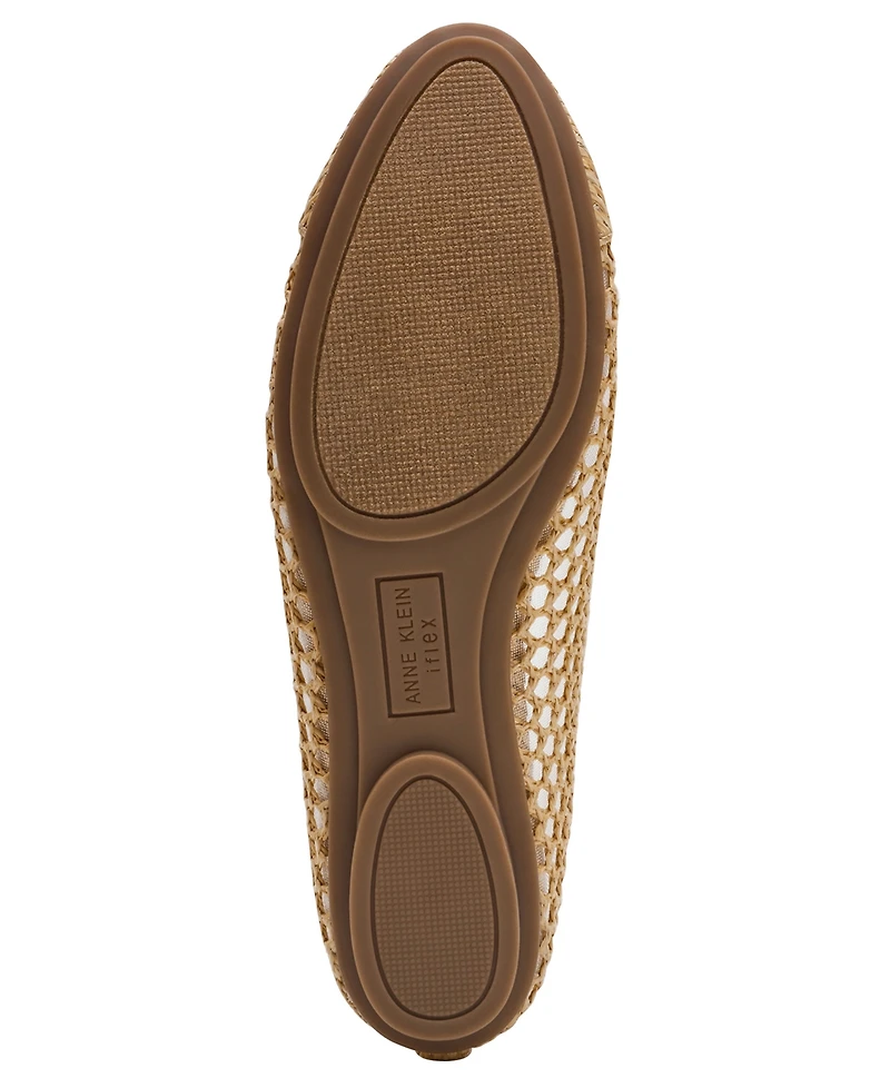 Anne Klein Women's Luci Raffia Cap Toe Ballet Flats