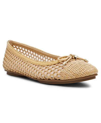 Anne Klein Women's Luci Raffia Cap Toe Ballet Flats