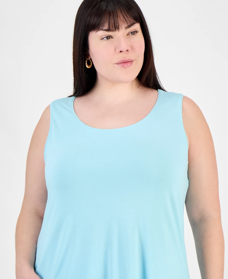 Jm Collection Plus Scoop-Neck Sleeveless Top, Exclusively at Macy's