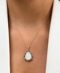 Le Vian Neopolitan Opal (3-1/2 ct. t.w.), Nude Diamond (1/4 t.w.) & Chocolate (1/3 Pendant 20" Necklace 14k Strawberry Gold