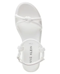 Anne Klein Women's Elisabeth Ankle Strap Footbed Flat Sandals