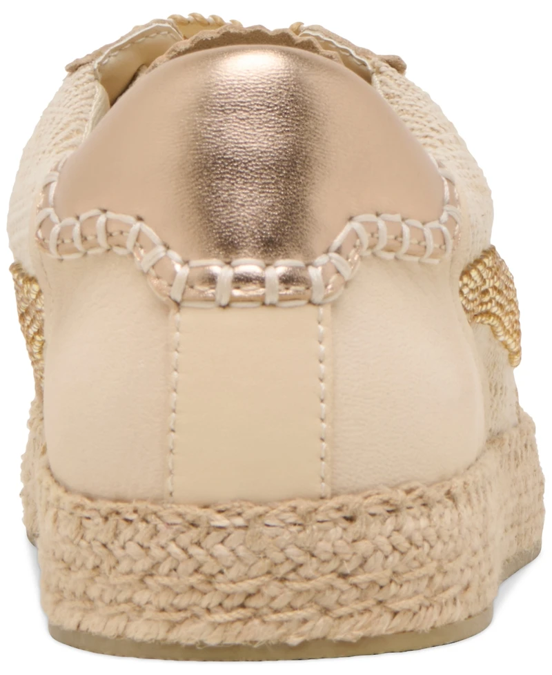 Dolce Vita Women's Notice Beaded Lace-Up Low-Profile Espadrille Sneakers