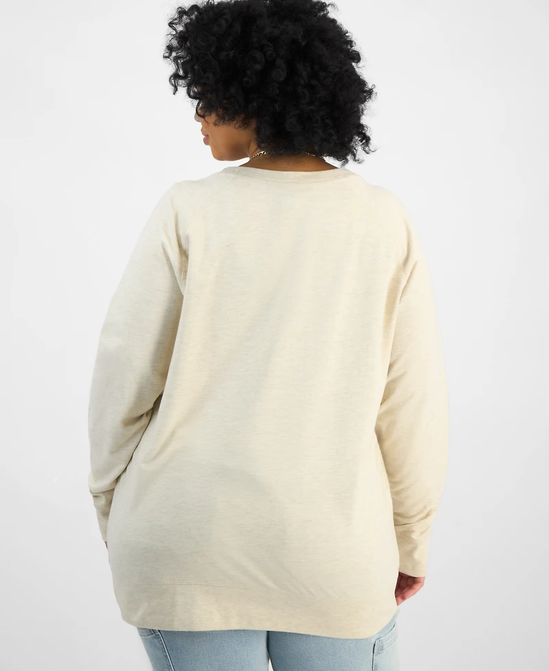 Hybrid Apparel Trendy Plus Star Afro Graphic Top
