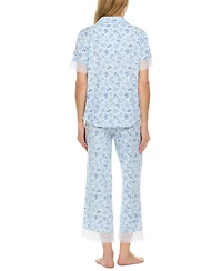 Flora by Nikrooz Women's Janelle Notch Top and Capri Pajama Set