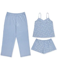 Flora by Nikrooz Women's Amari 3-Pc. Cami, Shorts & Capris Pajama Set