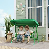 Qaba Kids Patio Swing, 2-Seater Outdoor Porch Swing Chair
