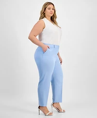 Tahari Asl Plus Classic Mid Rise Ankle Pants
