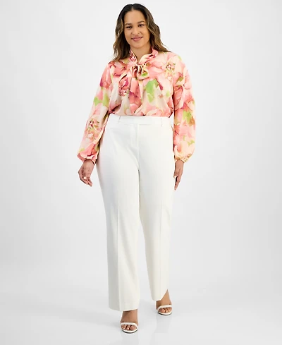 Tahari Asl Plus Bird Eye Pants