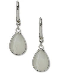 Dkny Faceted Glass Stone Teardrop Leverback Drop Earrings