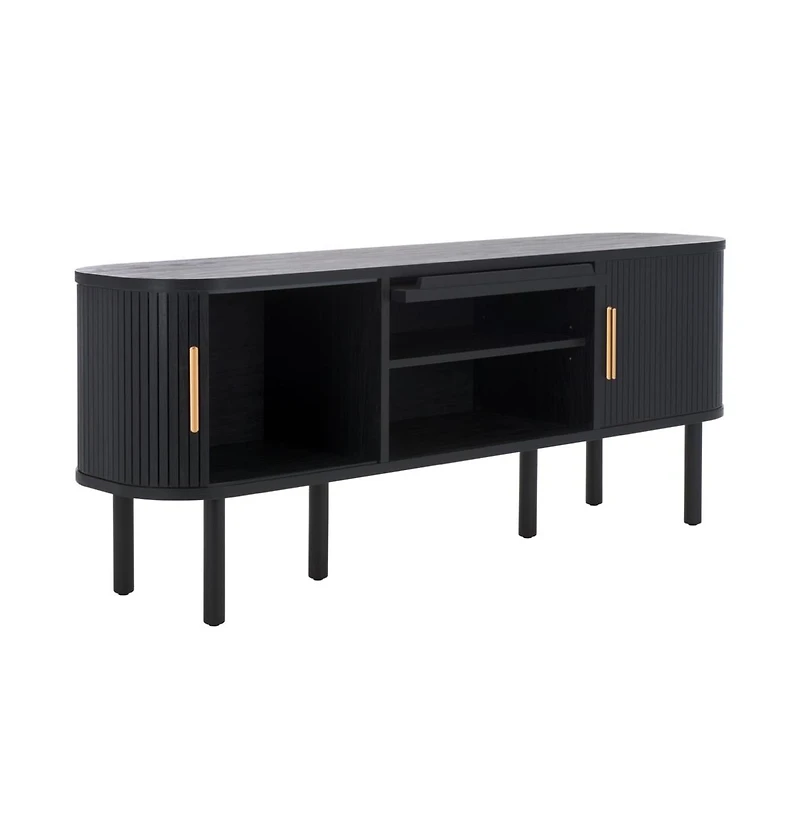 Tealla 2 Tambour & 1 Glass Lift Door Media Stand